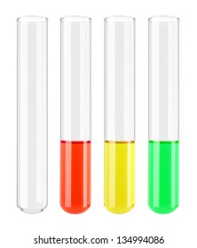 Set Of Test Tube, Isolated On White