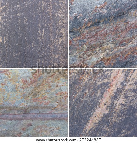 Set of textures different stone background collection