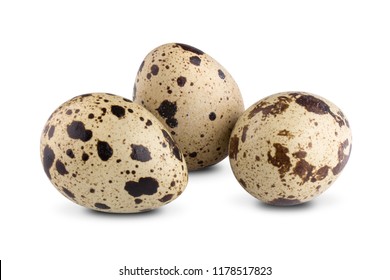 Set of three perpaline eggs isolated on white background with shadow