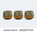 Set of Three Rustic Handmade Ceramic Cups