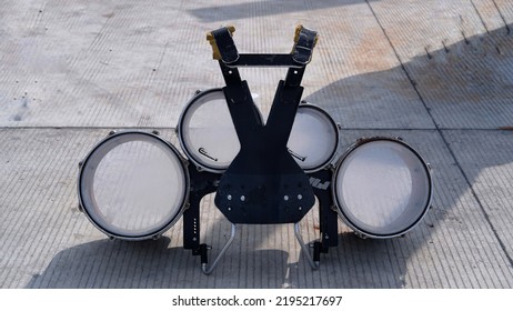 Set of Tom Tom drums for school marching band group 