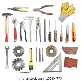 Set Of Tools Isolated On White Background