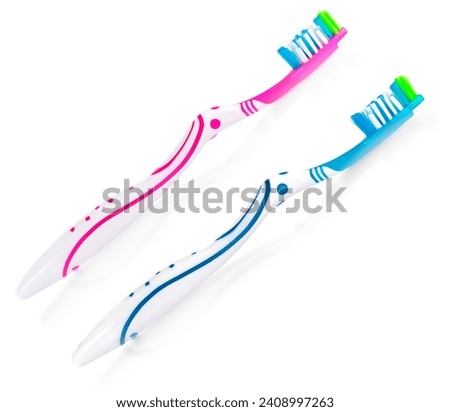 Set of Toothbrushes isolated on white background.