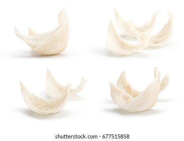 A Set of Top Grade Bird's Nest, A Kind of Chinese Nourishment Isolated on White Background  in Full Depth of Field.