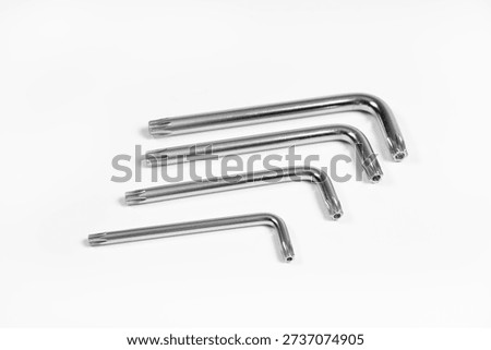 Set Torx Key, tool spanner on white background