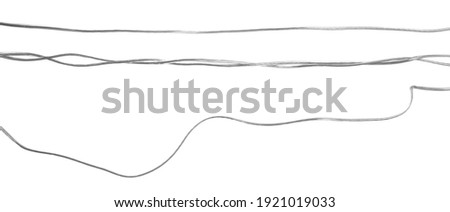 Set transparent cables isolated on white background, with clipping path 