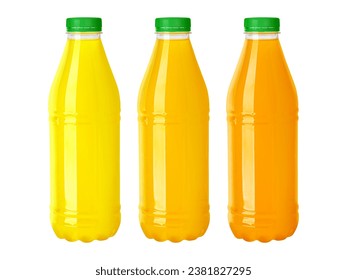 Set of tropical  juice in a plastic liter bottle isolated on white background  - Powered by Shutterstock