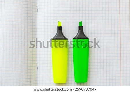 Set of two office ink and notebook isolated. Clouse up