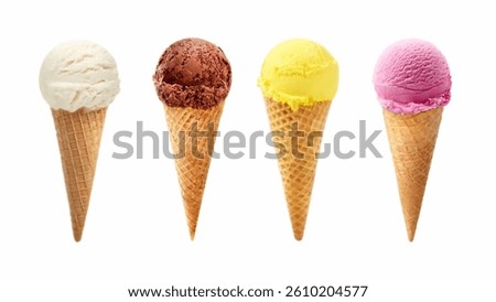 Set of unique summer popsicle and ice cream desserts isolated on a white background