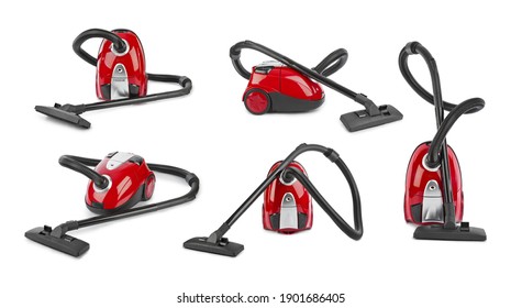 Set of Vacuum cleaners isolated on white background