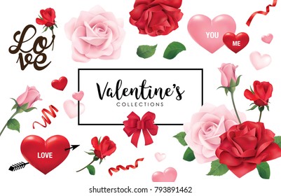 Set of Valentine's day design elements - Shutterstock ID 793891462