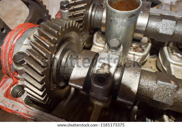 Set of\
various spare parts of engine and gear\
box
