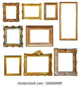 Set Vintage Gold Picture Frames On Stock Photo (edit Now) 260040989 