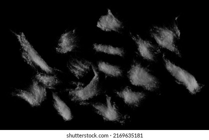 Set wadding, absorbent cotton wool isolated on black background and texture, clipping path - Shutterstock ID 2169635181