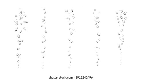 set water bubble black oxygen air, in underwater clear liquid with bubbles flowing up on the water surface, isolated on a white background - Shutterstock ID 1912242496