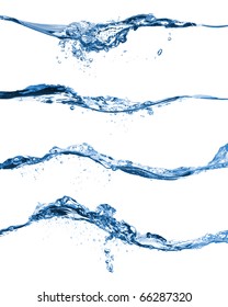 Set of water splashing isolated on white background