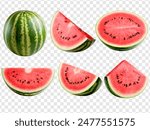 Set of Watermelon isolated on transparent background