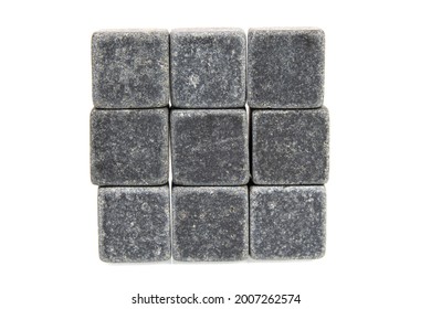 Set of whiskey chilling stones on the white background