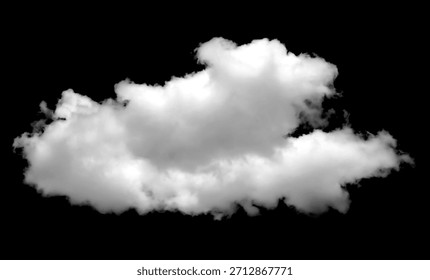 set white cloud shapes isolated on a black background, perfect for sky design, photo editing, weather, fantasy scenes, and creative digital artwork in high resolution.