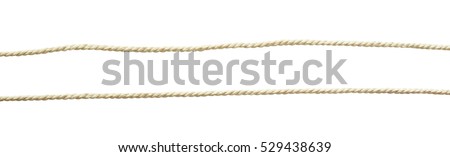 Set of white cotton ropes isolated on white