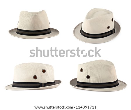 Set of white hats