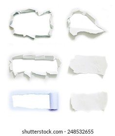 Set White Torn Paper Isolated Over Stock Photo 248532655 | Shutterstock