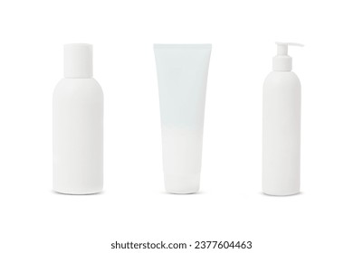 Set of a white tubes with cosmetic product - Shutterstock ID 2377604463