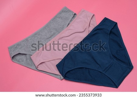 A set of women's cotton panties in three colors
