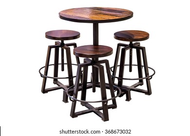 Set Wooden Table Chair Steel Legs Stock Photo 368673032 | Shutterstock