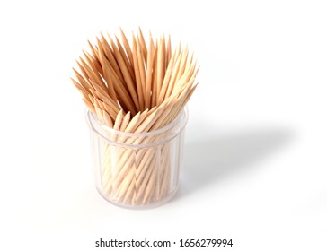 a set of wooden toothpicks needed to care for the oral cavity