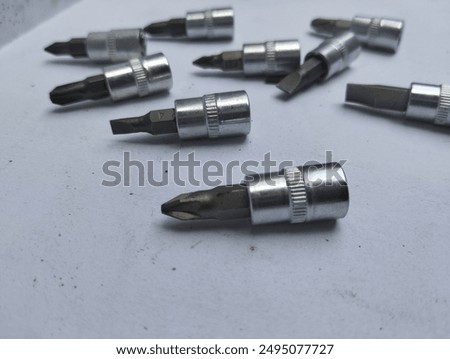 a set of workshop equipment socket wrenches on a white background