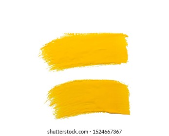 Set Yellow Paint Brush Strokes Stock Photo 1524667367 | Shutterstock