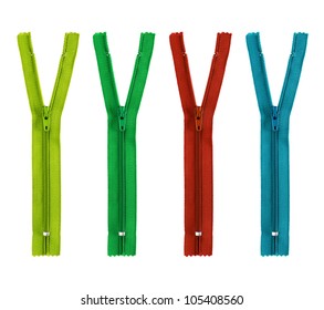 Set Of Zipper Isolated