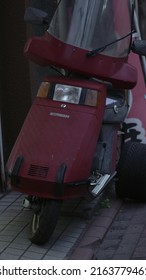 Setagaya, Tokyo,Japan - May 10th, 2022: A Red 1981 Honda Stream Parked At A Japanese Restaurant.