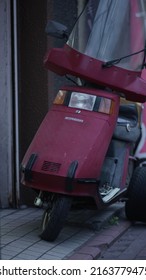 Setagaya, Tokyo,Japan - May 10th, 2022: A Red 1981 Honda Stream Parked At A Japanese Restaurant.