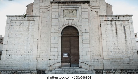 Sete, France - January 4, 2019: Architectural Detail Of The Saint Louis Church In The Upstate Of The City On A Winter Day