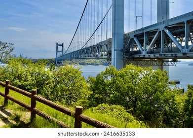 Seto Ohashi Bridge (瀬戸大橋, Seto Ōhashi) is a series of double deck bridges connecting Okayama and Kagawa prefectures in Japan across a series of five small islands in the Seto Inland Sea.