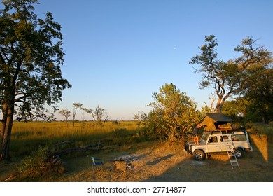 Setting Up Camp In The Moremi Game Reserve