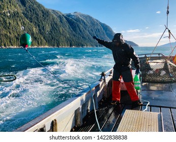 Setting Crab Gear In Stephens Passage, Southeast Alaska