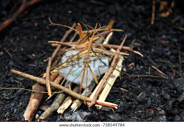 Setting Small Firepit Stock Photo Edit Now 738549784