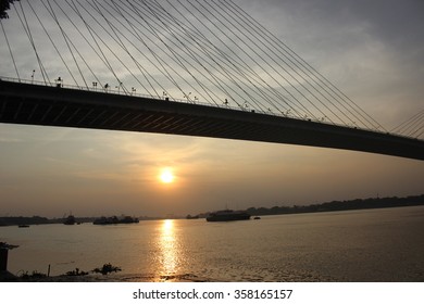 the setting sun