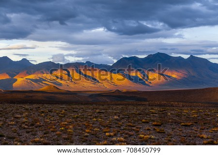 The setting sun