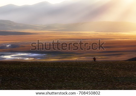 The setting sun