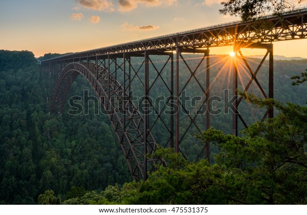 Stock photo of the New River Gorge bridge in West Virginia