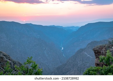 The setting sun at Black Canyon of the Gunnison National Park, Colorado