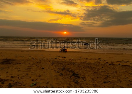 Similar – Image, Stock Photo motorbike on the beach