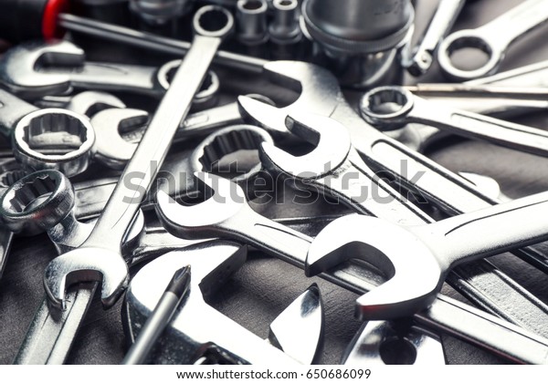 Setting of tools for car
repair, closeup
