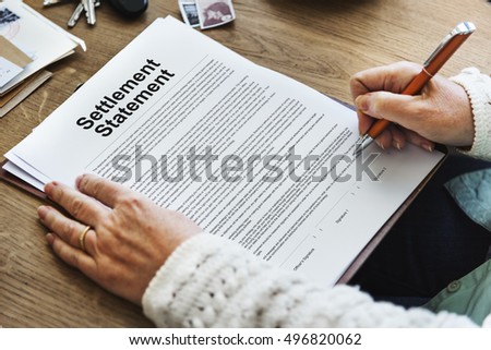 Settlement Statement Insurance Concept