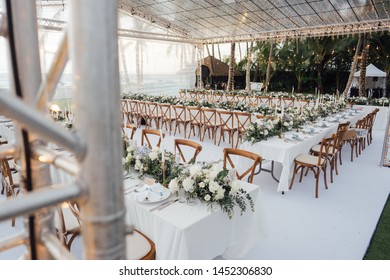 Setup wedding table for couple