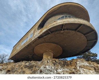 Sevan, Armenia - built on the shores of Sevan Lake during URSS rule as a retreat for the Writers' Union of Armenia, the Writers House is one of the finest example of Soviet Brutalism 